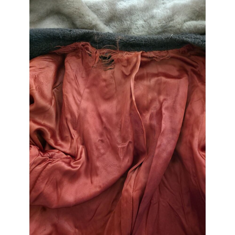 Vintage Brown Faux Fur Mid Length Coat w/ Button Front Closure - Union Made Sz 1 - Picture 3 of 7